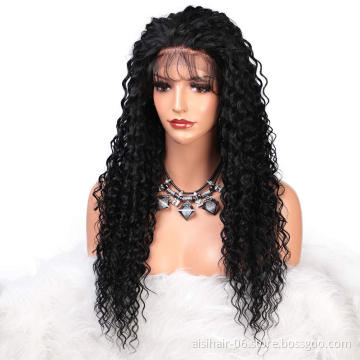 Aisi Beauty Hotselling Popular Vendor Long Wavy 13x6 Kinky Curly Black Lace Front Synthetic Hair For Black Women Lace Front Wig